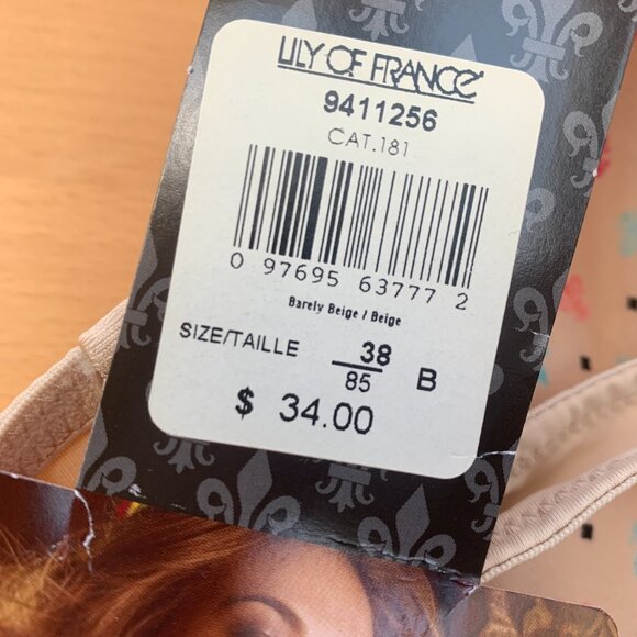 Lily of France 2-Way Convertible Push-Up Bra 38B | Beige Nude Toned NWT - Picture 7 of 7